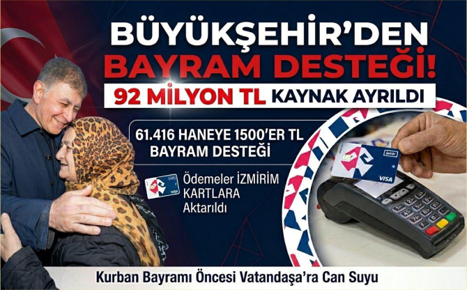 Büyükşehir’den bayram öncesi 92 milyon liralık destek
