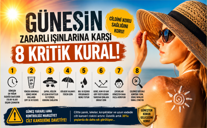 Güneşin zararlı ışınlarına karşı 8 kritik kural!