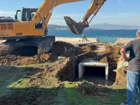 Avcı Ramadan parkı bölgesinde yağmur suyu hattı imalatına başlandı