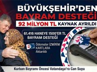 Büyükşehir’den bayram öncesi 92 milyon liralık destek